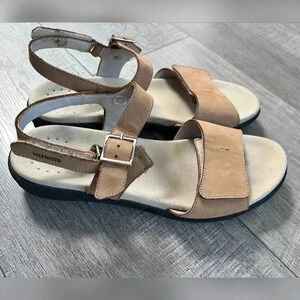 Mephisto Mobils Adjustable Leather Open Toe Shoes Sandals